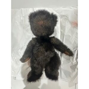 Russ Berrie Dickens Teddy Bear Vintage Dark Brown Plush Jointed Faux Fur 15 Inch